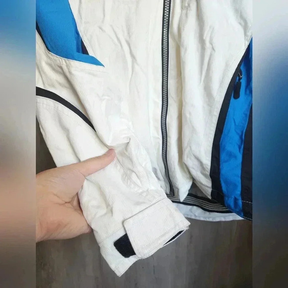 Obermeyer Size 4 Blue, White & Black Polyester Zip Up Hooded Snow Jacket - Picture 7 of 14